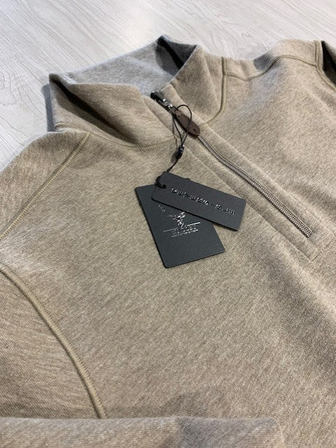 NICOBY OATMEAL/GREY 1/4 REVERSIBLE ZIP SWEATER