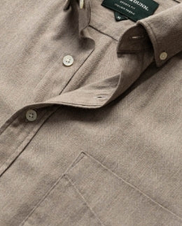 Rodd and Gunn Barrhill Sports Fit Taupe Long Sleeve Button Down Thomas Mason Fabric Shirt