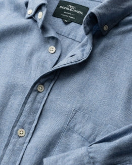 Rodd and Gunn Barrhill Sports Fit Chambray Long Sleeve Button Down Thomas Mason Fabric Shirt