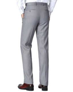 The Total Gentleman Light Grey Slim and Classic Flat Front Suit Pant