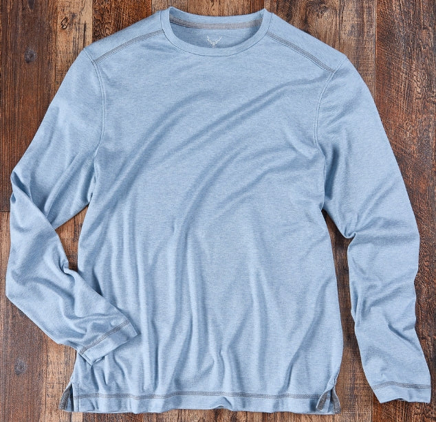 Nicoby Sky Blue Melange Crew Neck Long Sleeve Shirt