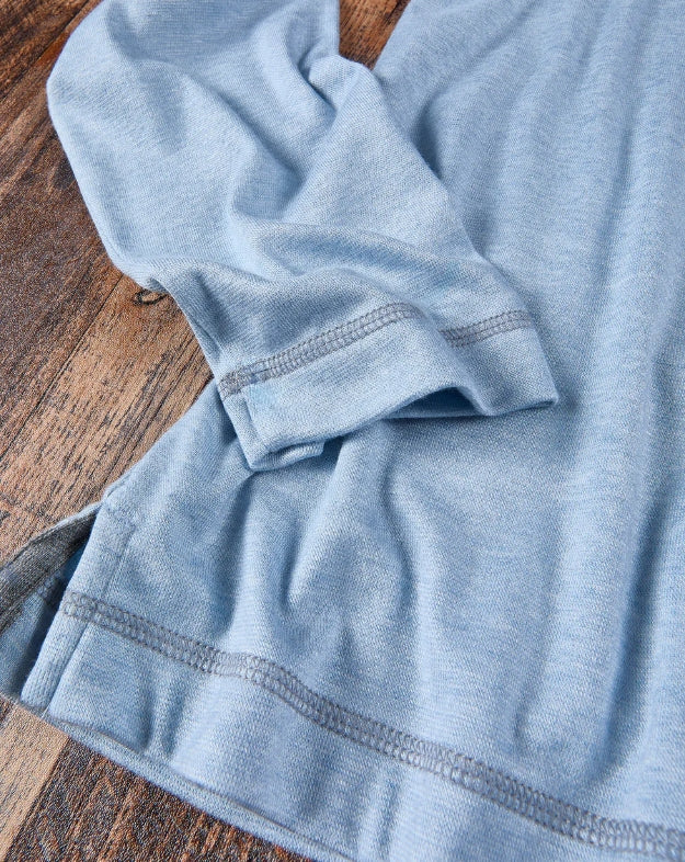 Nicoby Sky Blue Melange Crew Neck Long Sleeve Shirt