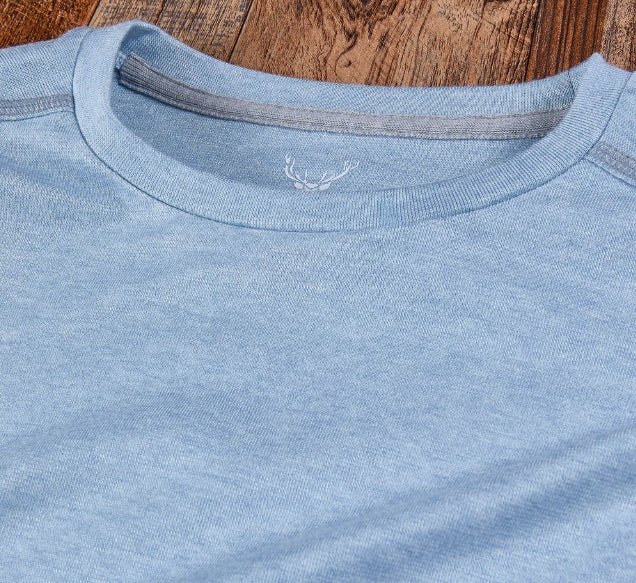 Nicoby Sky Blue Melange Crew Neck Long Sleeve Shirt