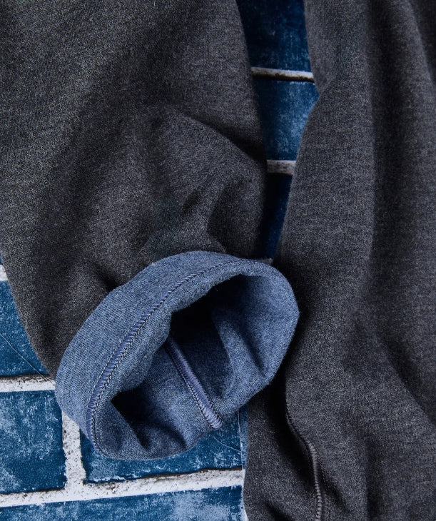 Nicoby Solid Reversible Long Sleeve QTR Zip Charcoal/Blue