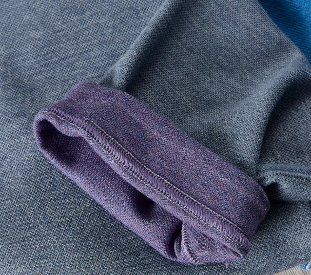 Nicoby Melange Texture Long Sleeve Reversible Qtr Zip Grey/Purple