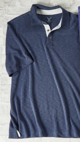 Nicoby Short Sleeve Slub Polynosic Polo on clearance