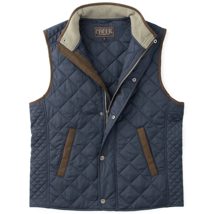 Madison Creek Navy Greenville Diamond Quilted Nylon Vest