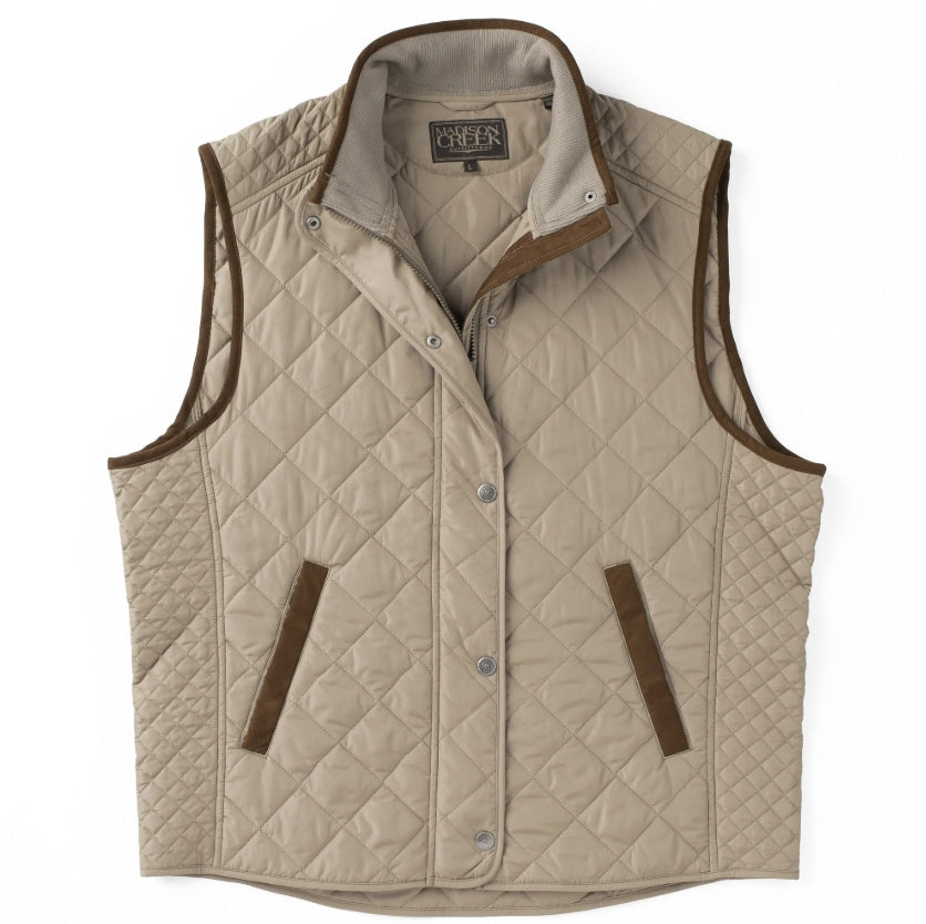 Madison Creek Tan Greenville Diamond Quilted Nylon Vest