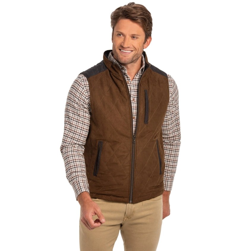 Madison Creek Brown and Black High Point Nylon and Microsuede Reversible Vest