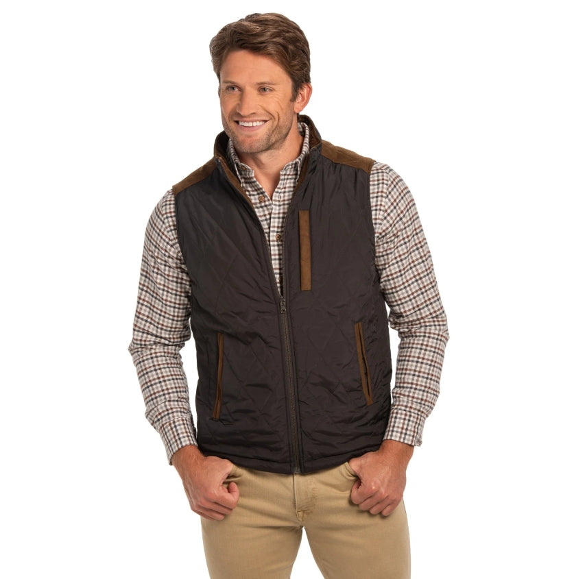 Madison Creek Brown and Black High Point Nylon and Microsuede Reversible Vest