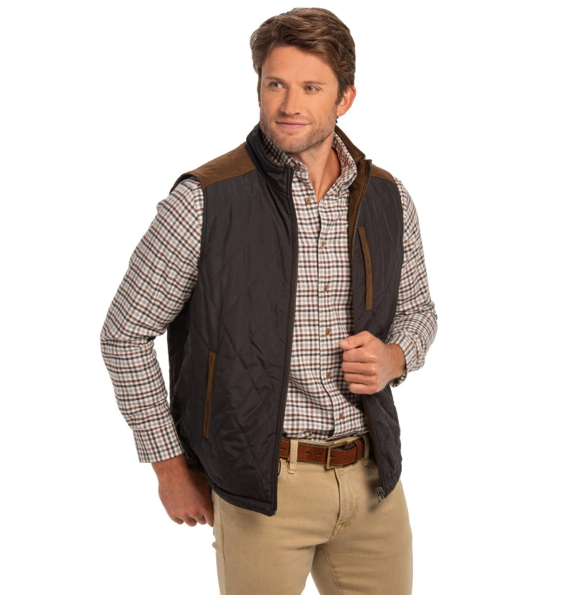 Madison Creek Brown and Black High Point Nylon and Microsuede Reversible Vest
