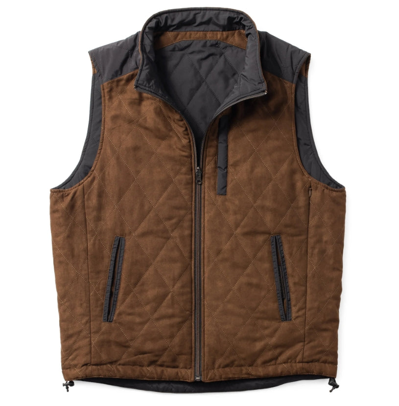 Madison Creek Brown and Black High Point Nylon and Microsuede Reversible Vest