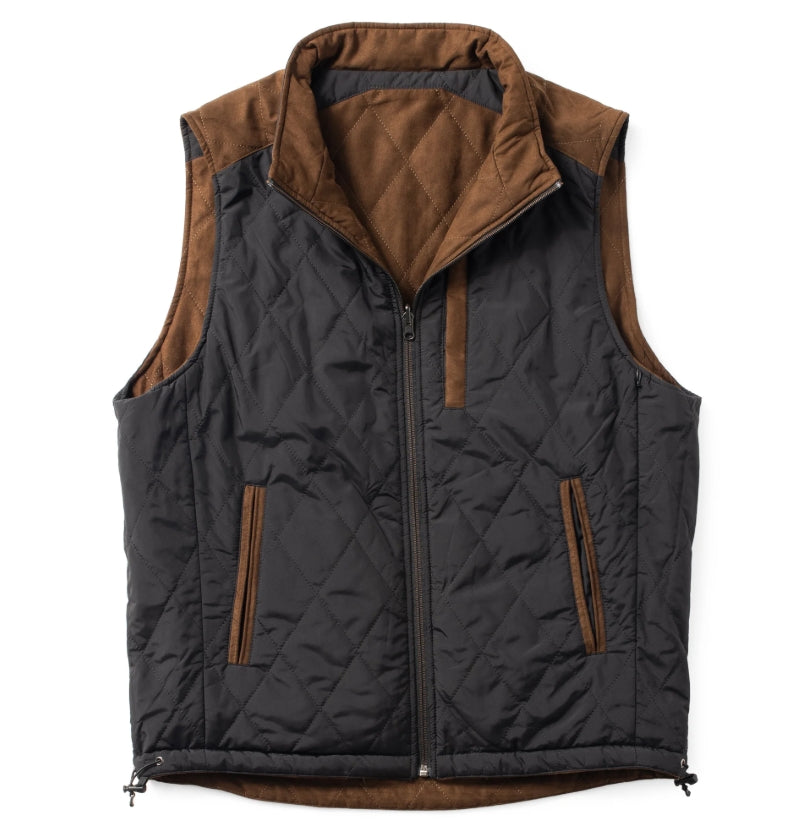 Madison Creek Brown and Black High Point Nylon and Microsuede Reversible Vest