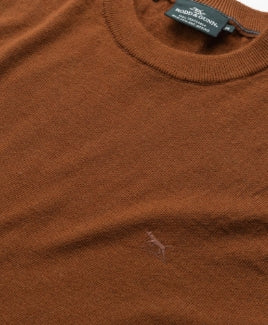 Rodd and Gunn Tobacco York Bay Merino Long Sleeve Knit Crew