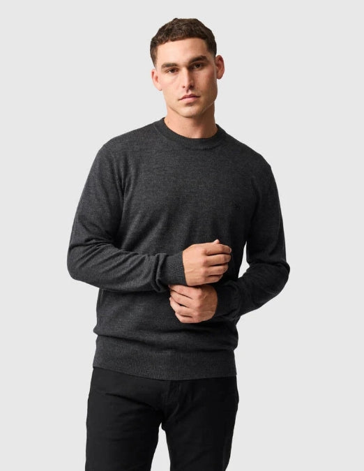 Rodd and Gunn Ash York Bay Merino Long Sleeve Knit Crew