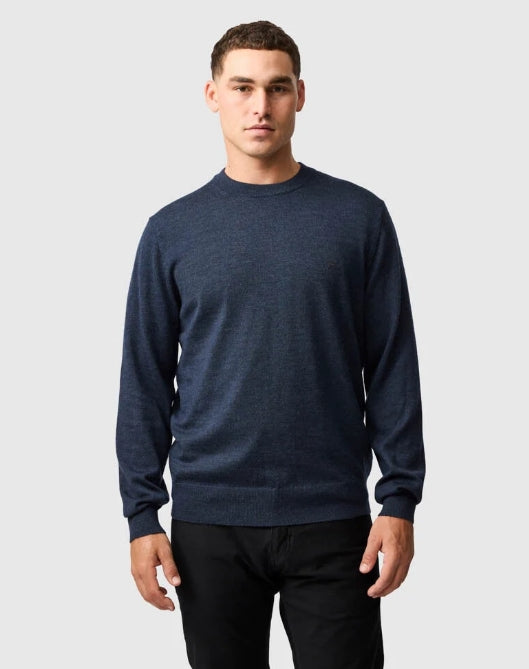 Rodd and Gunn Midnight York Bay Merino Long Sleeve Knit Crew