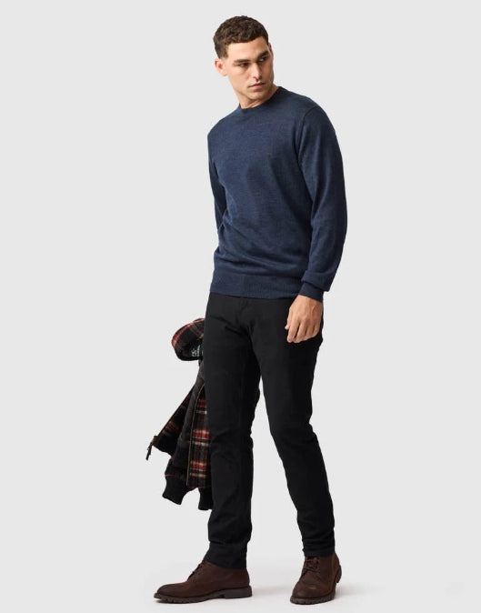 Rodd and Gunn Midnight York Bay Merino Long Sleeve Knit Crew