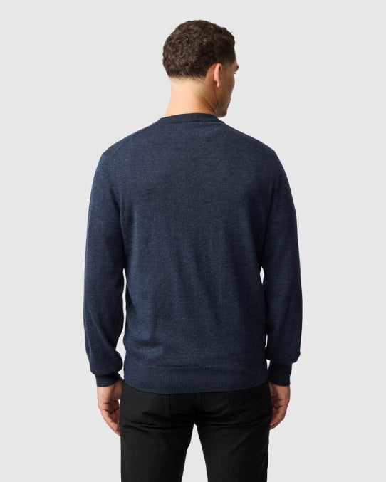 Rodd and Gunn Midnight York Bay Merino Long Sleeve Knit Crew