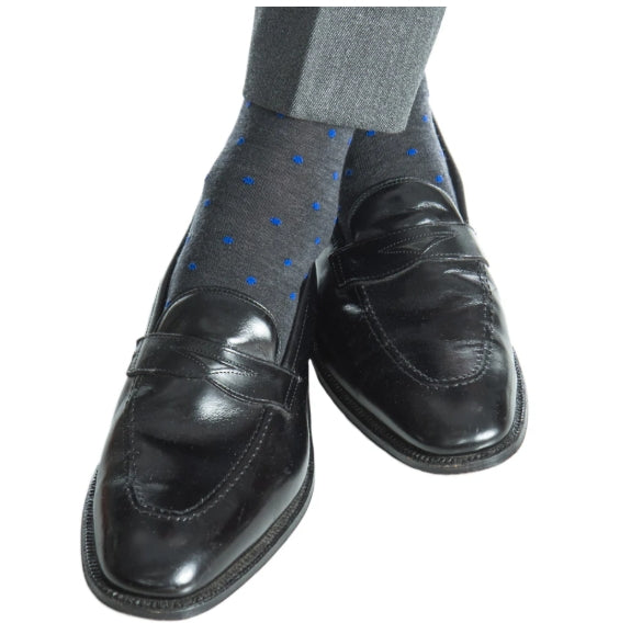 Dapper Classics Charcoal with Cobalt Blue Dot