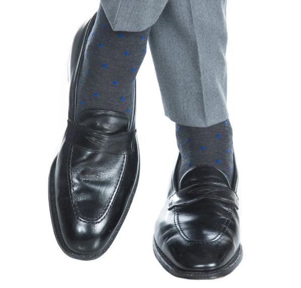 Dapper Classics Charcoal with Cobalt Blue Dot