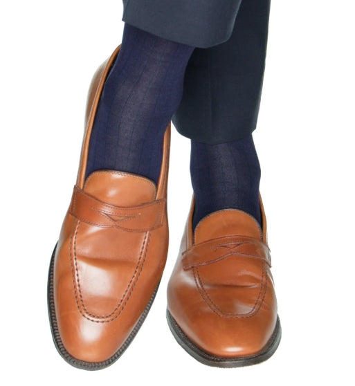 Dapper Classics Classic Navy Ribbed Sock