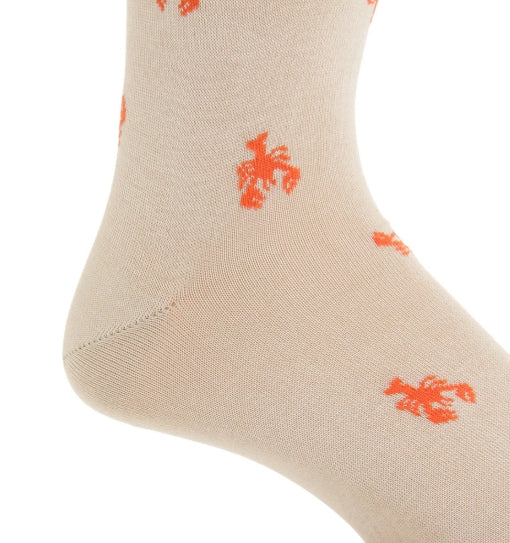 Dapper Classics Tan/Tigerlilly Orange Lobster Socks
