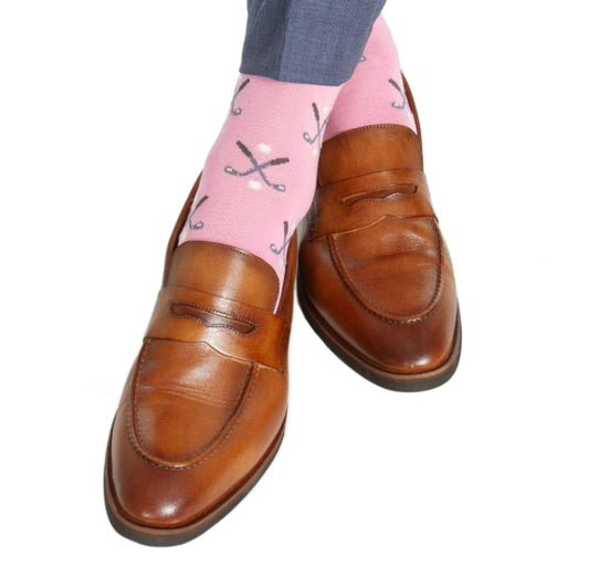 Dapper Classics Pink with Golf Club and Ball Socks