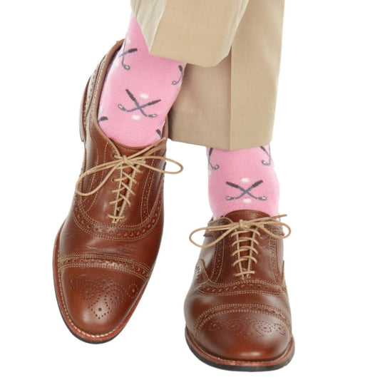 Dapper Classics Pink with Golf Club and Ball Socks