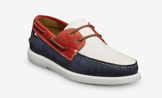 Allen Edmonds Red/White/Blue Panama Boat Shoe on clearance