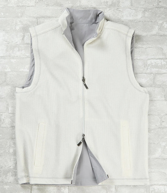 Nicoby Waffle Full Zip Reversable Vest White