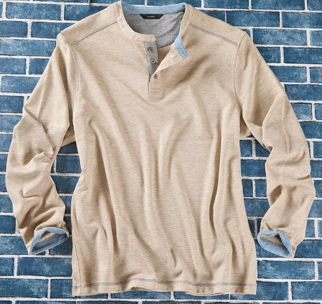 Nicoby Mini Waffle Henley Camel