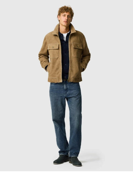 Rodd and Gunn Waitomo Caves Taupe Modern Fit Leather Jacket