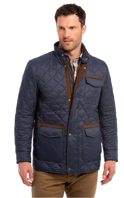 Madison Creek Adventurer Diamond Quilted Nylon Jacket in Navy