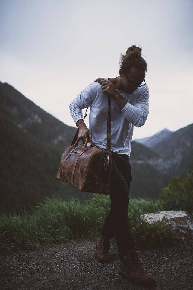 30L Weekender Top Grain Leather Duffel