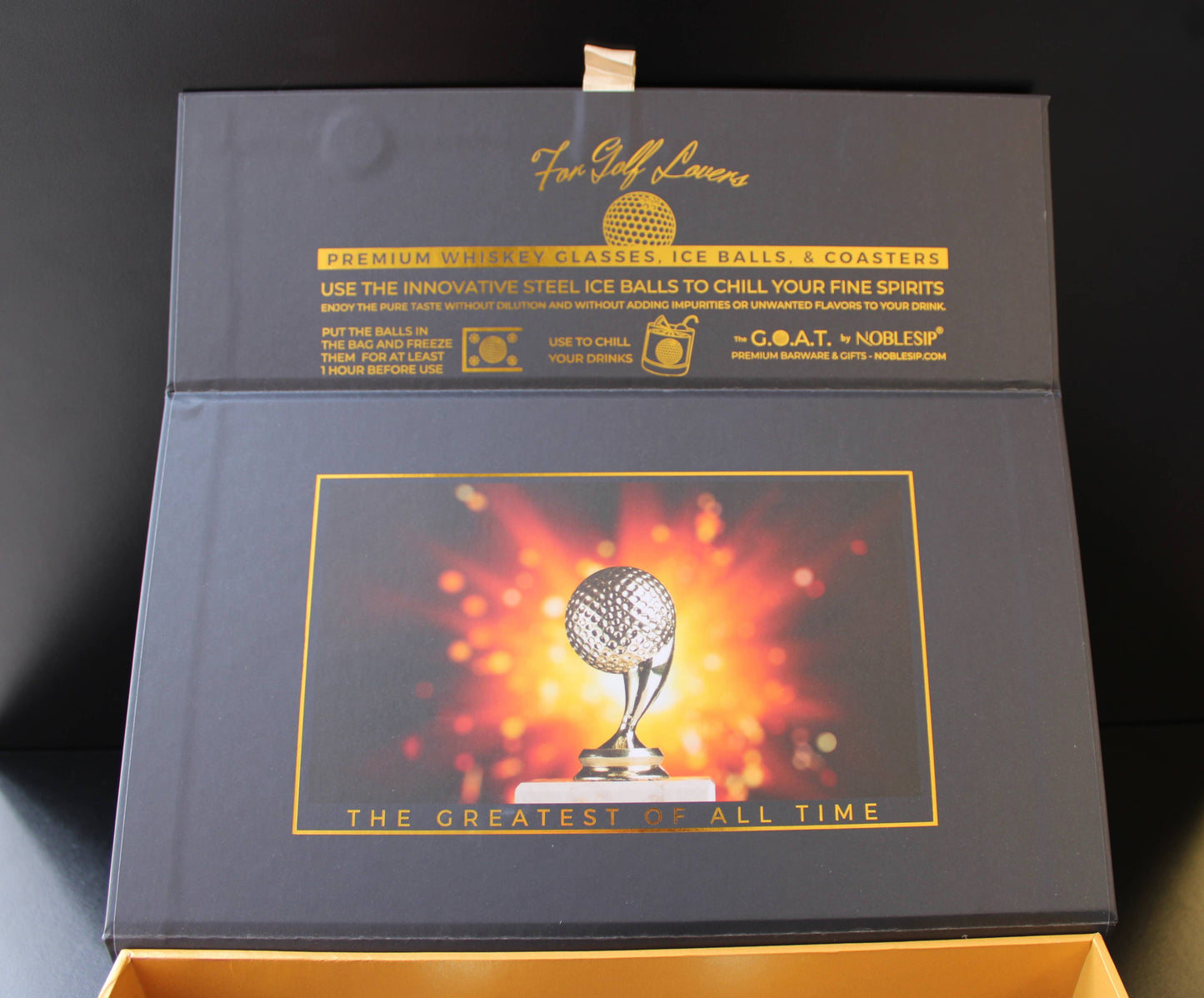 NOBLESIP Whiskey Glasses Golf Gift Box Set