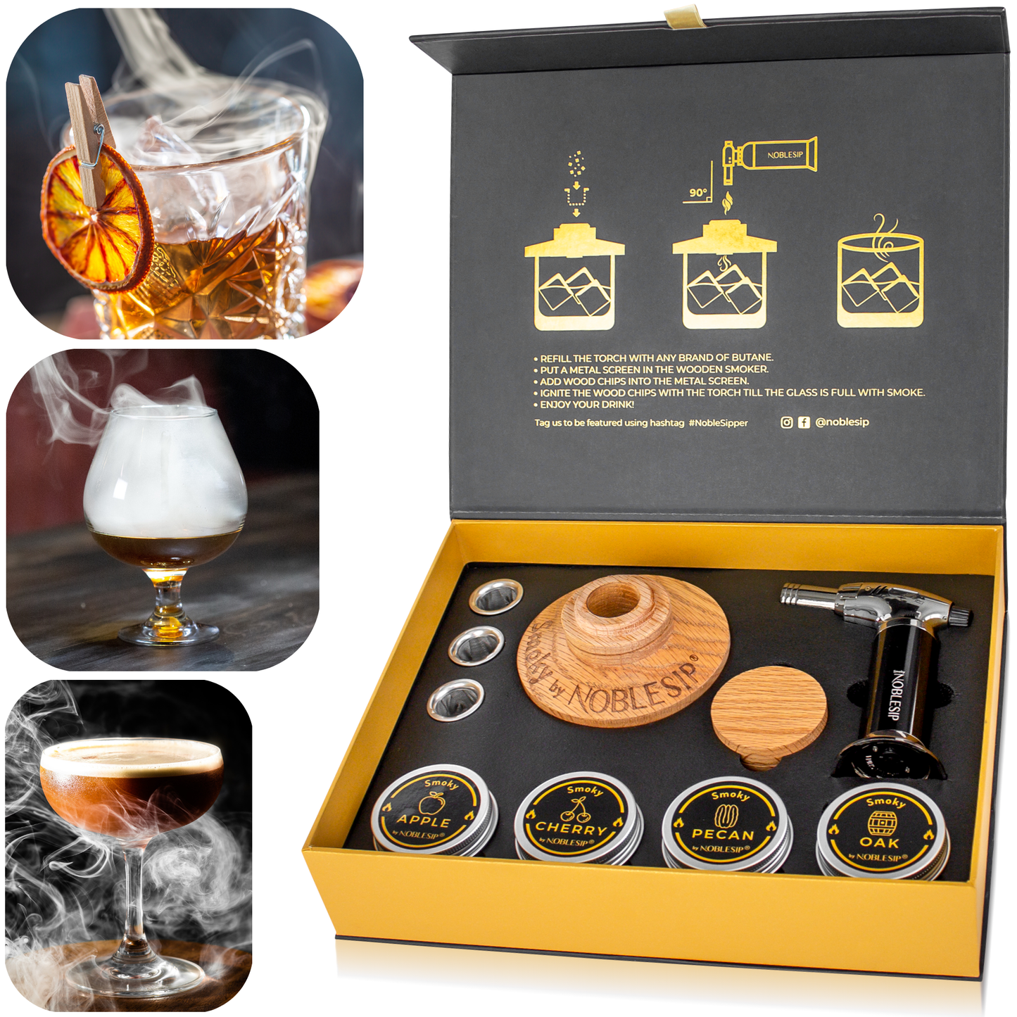 NOBLESIP Cocktail Smoker Kit, Premium Home Bar Gift Set