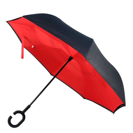 Black and Red Double Layer Inverted Umbrella