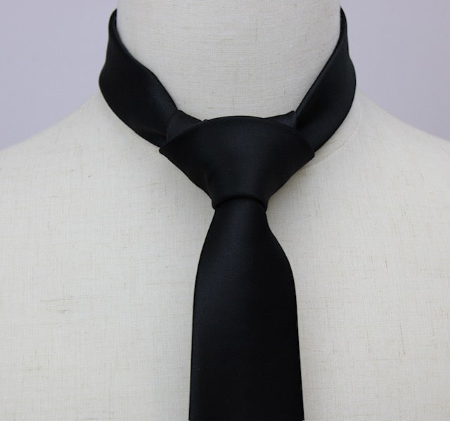 Men's 2 1/2 Inch Black Slim Tie
