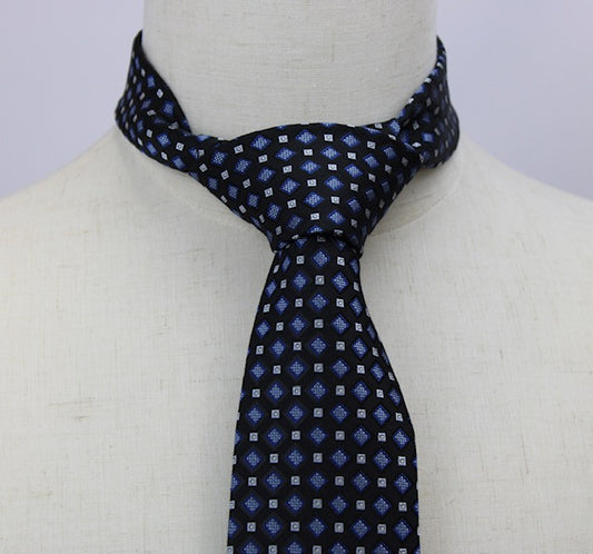 Polifroni Black, Blue and Silver Diamond Tie