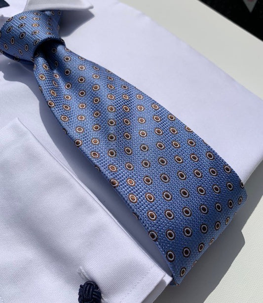 Bruno Marchesi Light Blue with Brown Dot Tie