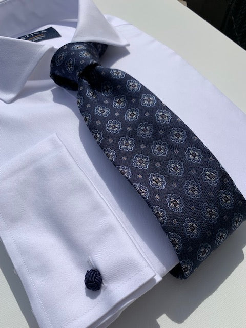 Bruno Marchesi Navy Floral tie