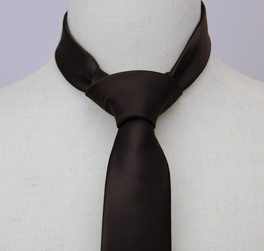 Men's 2 1/2 Inch Brown Slim Tie
