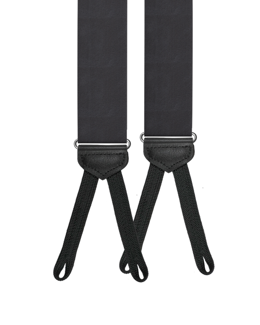 Black Silk Braided End Suspenders