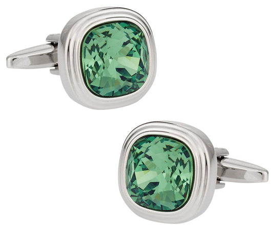 Erinite Green Crystal Cufflinks