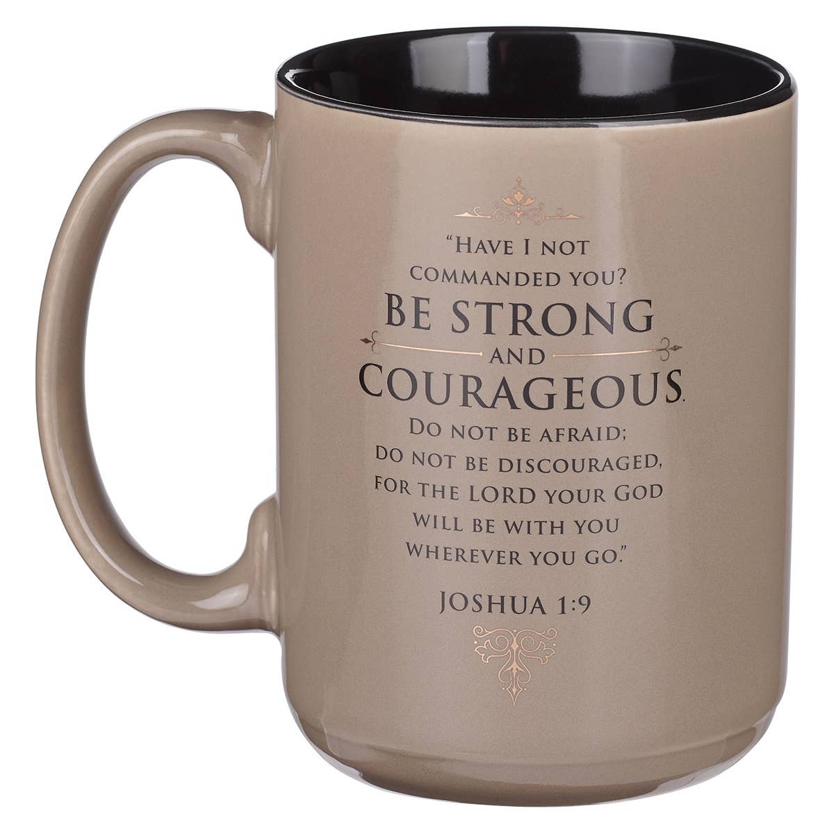 Coffee Mug Tan Be Strong and Courageous Josh. 1:9
