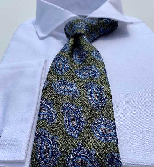 Geoff Nicholson Hamstead Collection Tie Made in Italy Green Paisley