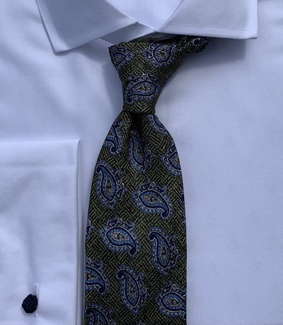 Geoff Nicholson Hamstead Collection Tie Made in Italy Green Paisley