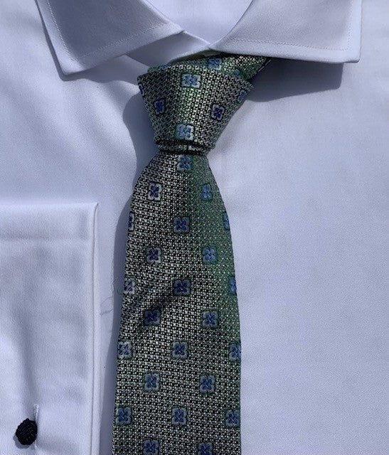 Bruno Marchesi Green and Blue Floral Tie