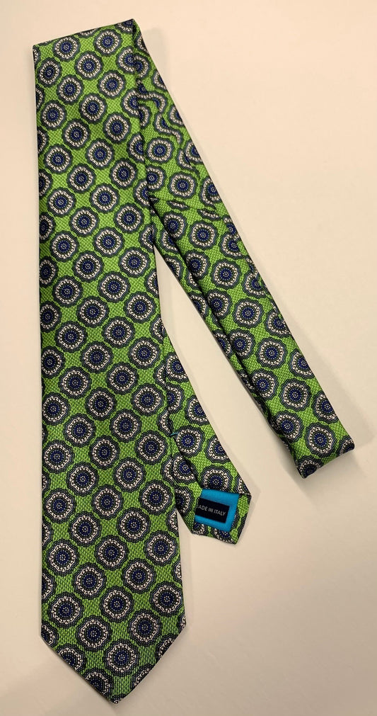 Geoff Nicholson Hamstead Collection Tie Made in Italy Green Medallion