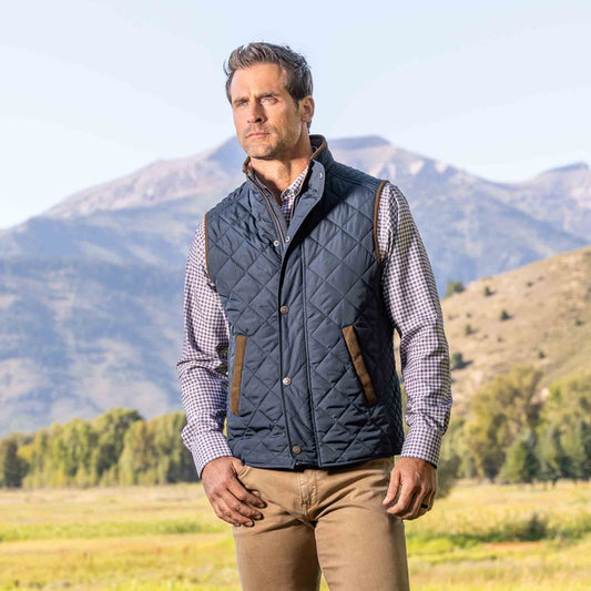 Madison Creek Navy Greenville Diamond Quilted Nylon Vest